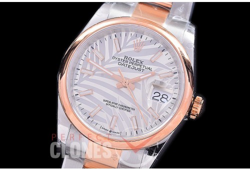 R36DJTR-596S BP Datejust 36 126231 SS/RG Smooth/Oyster 2021 Silver Palm Sticks A-2824