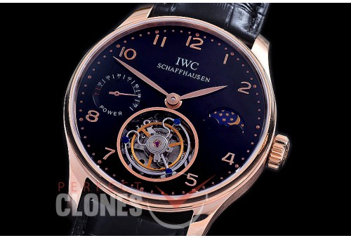 0 IWPTB00042 Portugese Tourbillon Handwind RG/LE Black Asian Flying Man Tourbillon