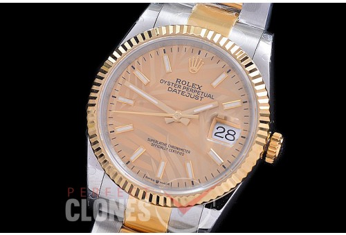 R36DJT-598 BP Datejust 36 126233 SS/YG Fluted/Oyster 2021 Gold Palm Sticks A-2824
