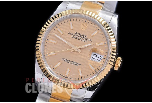 R36DJT-593 BP Datejust 36 126233 SS/YG Fluted/Oyster 2021 Gold Fluted Sticks A-2824