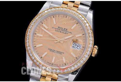 R36DJT-548Y BP Datejust 36 126233 SS/YG Diam/Jubilee 2021 Gold Palm Sticks A-2824
