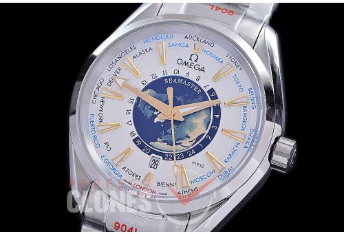 OMAT41-951 Aqua Terra Date Automtaic SS/SS White Globe A-2813 