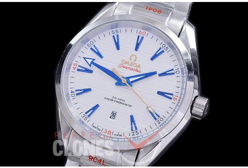 OMAT41-903 Aqua Terra Date Automtaic SS/SS White/Blue A-2813 
