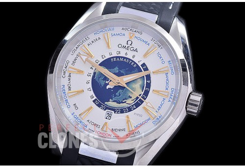 OMAT41-951R Aqua Terra Date Automtaic SS/RU White Globe A-2813 