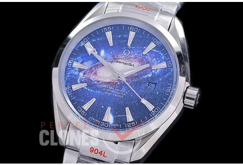 OMAT41-982 Aqua Terra Date Automtaic SS/SS Blue Globe A-2813 
