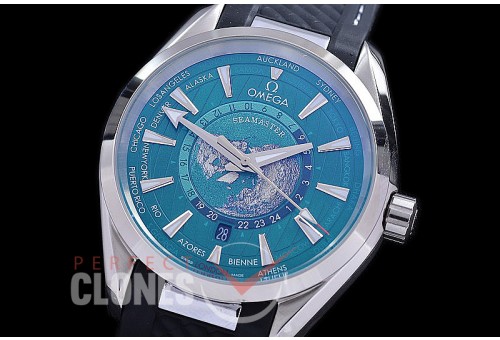 OMAT41-953 Aqua Terra Date Automtaic SS/SS Green Globe A-2813 