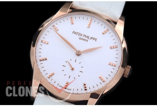 PP-7122-106 Calatrava 7122 RG/LE White Asian Customs H/W Mod Calibre 215 