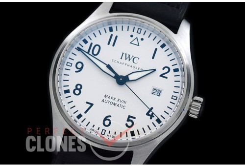 IWM18-201 MK Mark XVIII Pilot Automatic IW327012 SS/LE White A-2892