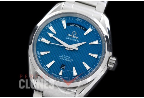 0 0 OMAT41DD-203 Aqua Terra Day/Date Automtaic SS/SS Blue A-2836/8602 Mod