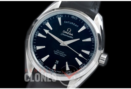 0 0 OMAT41DD-202L Aqua Terra Day/Date Automtaic SS/LE Black A-2836/8602 Mod