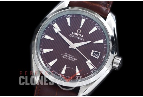 0 0 OMAT41-106L Aqua Terra Date Automtaic SS/LE Brown A-2824/8500 Mod