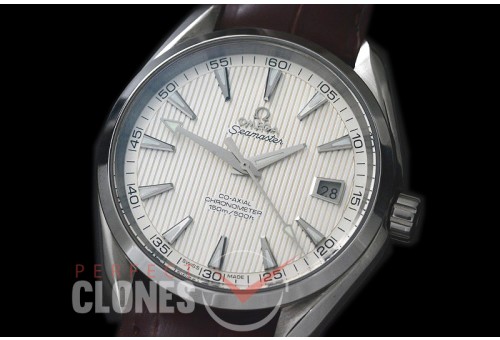 0 0 OMAT41-100L Aqua Terra Date Automtaic SS/LE White A-2824/8500 Mod