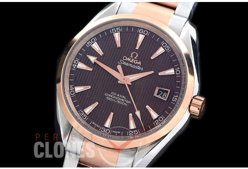 0 0 OMAT41-113 Aqua Terra Date Automtaic SS/RG Brown A-2824/8500 Mod