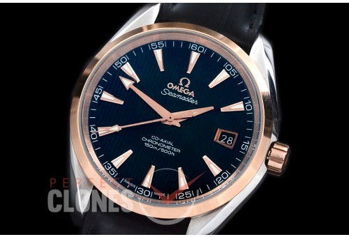 0 0 OMAT41-112L Aqua Terra Date Automtaic SS/RG/LE Black A-2824/8500 Mod