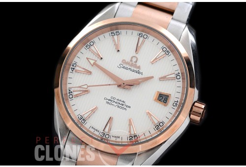0 0 OMAT41-111 Aqua Terra Date Automtaic SS/RG White A-2824/8500 Mod