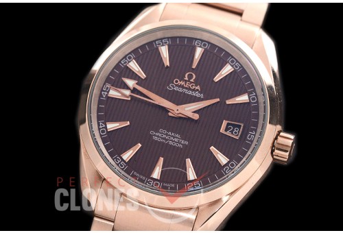 0 0 OMAT41-123 Aqua Terra Date Automtaic RG/RG Brown A-2824/8500 Mod