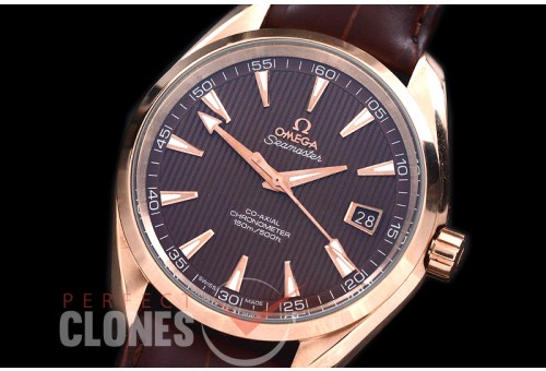 0 0 OMAT41-123L Aqua Terra Date Automtaic RG/LE Brown A-2824/8500 Mod