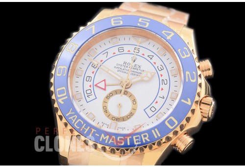 0 RLYM2-18K-106 Yachtmaster II 116688 YG/YG White A-7750/Mod to Calibre 4161