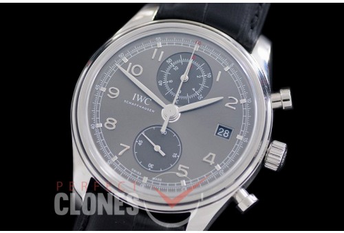 0 0 0 IWPGC-005 ZF Portugieser Chronograph Classic IW3903-04 SS/LE Grey A-7750 Mod to Calibre IW89361