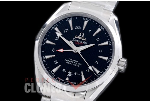 OMAT43.5-073 XF Aqua Terra GMT Automtaic SS/SS Black VS Cal 8605 Superclone