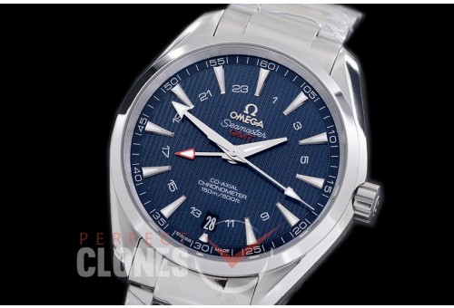 OMAT43.5-074 XF Aqua Terra GMT Automtaic SS/SS Blue VS Cal 8605 Superclone