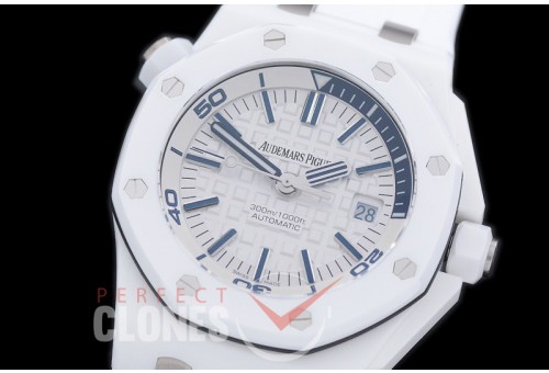 AP00034 JF/ARF Royal Oak Offshore Diver White Ceramic 15707 CER/RU White A-3120
