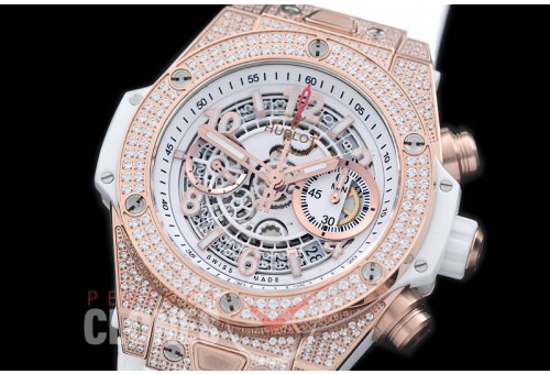 HB45-023F Big Bang Unico RG/Diam/RU White Skeleton Asian 7750 28800 