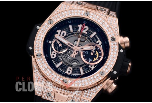 HB45-021F Big Bang Unico RG/Diam/RU Grey Skeleton Asian 7750 28800 