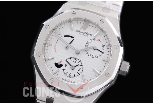 AP26120-101 Royal Oak Dual Time SS/SS White Asian Clone Calibre 2329