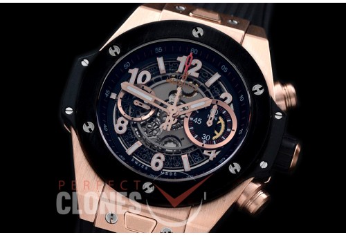 HB45-021C Big Bang Unico RG/CER/RU Grey Skeleton Asian 7750 28800 