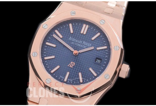 AP15202-143 Royal Oak Jumbo Automatic 15202 RG/RG Blue Asian 2813 