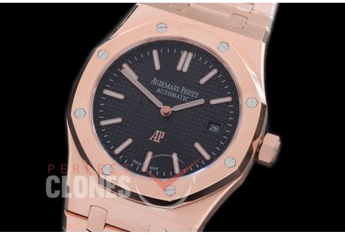 AP15202-142 Royal Oak Jumbo Automatic 15202 RG/RG Black Asian 2813 