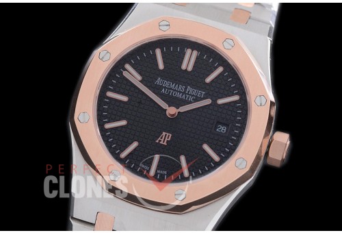 AP15202-122 Royal Oak Jumbo Automatic 15202 SS/RG Black Asian 2813 