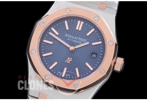 AP15202-123 Royal Oak Jumbo Automatic 15202 SS/RG Blue Asian 2813 
