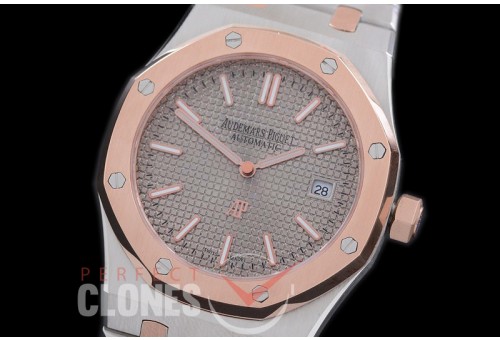 AP15202-124 Royal Oak Jumbo Automatic 15202 SS/RG Grey Asian 2813 