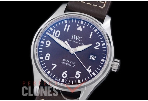 IWM18-207 MK Mark XVIII Pilot Brown Special Edition Automatic IW327003 SS/LE Blue J-9015