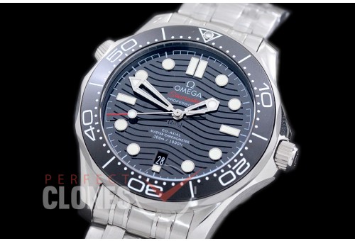 0 OM300M-002S 2018 Basel Seamaster Diver 300M SS/SS Black Asian Clone 8800 Free Nato Strap