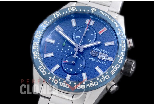 TGCH1-153S Carrera Heuer-01 Chronograph SS/SS Blue Jap OS 10 Quartz 
