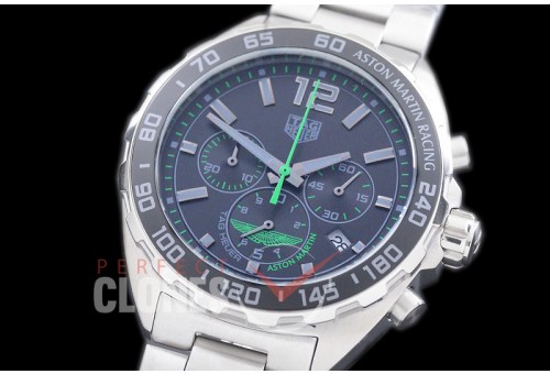 0 0 TGF1-AM-103 Formula 1 Aston Martin Special Ed Chronograph SS/SS Grey/Green OS 10 Qtz