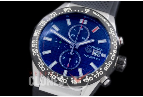 TGCH1-152R-1 Carrera Heuer-01 Chronograph SS/RU Black Jap OS 10 Quartz 