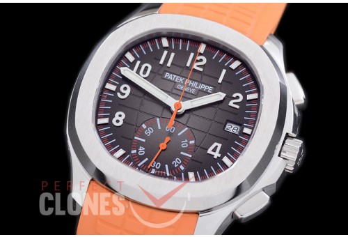 PPAQC-5968-102 Aquanaut Chronograph 5968A SS/RU Black/Orange A-7750 