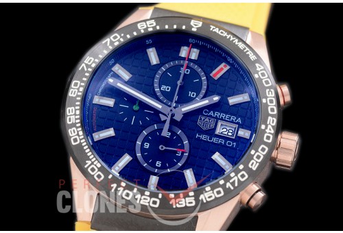 TGCH1-157R-2 Carrera Heuer-01 Chronograph RG/RU Black Jap OS 10 Quartz 