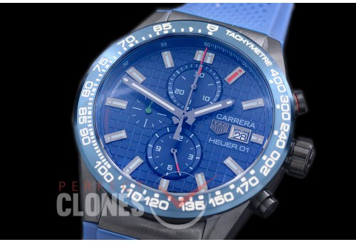 TGCH1-163R Carrera Heuer-01 Chronograph PVD/RU Blue Jap OS 10 Quartz 