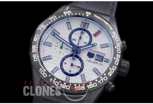 TGCH1-161R Carrera Heuer-01 Chronograph PVD/RU White Jap OS 10 Quartz 