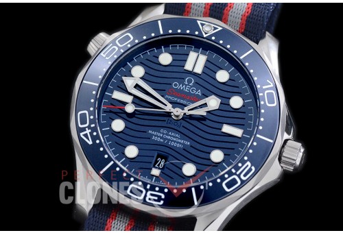 0 OM300M-003 2018 Basel Seamaster Diver 300M SS/NT Blue Asian Clone 8800