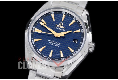 OMAT41-018 XF/VSF Aqua Terra Date Automtaic SS/SS Blue VS Cal 8500 Superclone