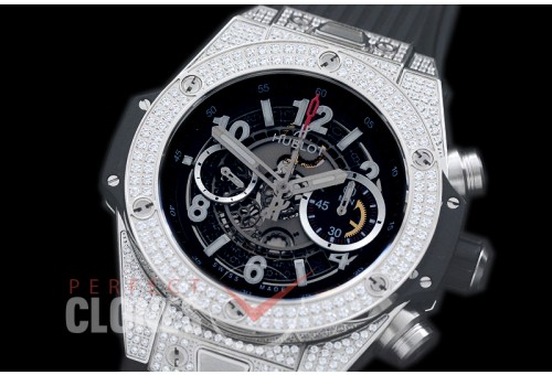 HB45-011F Big Bang Unico SS/DIAM/RU Grey Skeleton Asian 7750 28800 