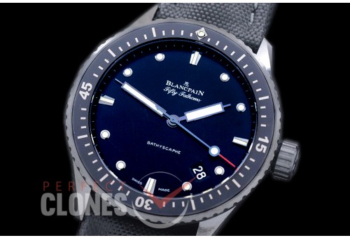 0 0 0 BP-50F-011 GF 50 Fathoms Bathyscaphe TI/NY Black HZ7 Mod to Calibre 1315 - Free Rubber Strap