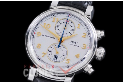 IWDV-042 YLF Da Vinci Chronograph iW393402 Sport for Good Foundation SS/LE White/Gold A-7750