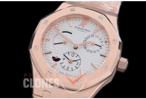 AP26120-106 Royal Oak Dual Time RG/RG White Asian Clone Calibre 2329